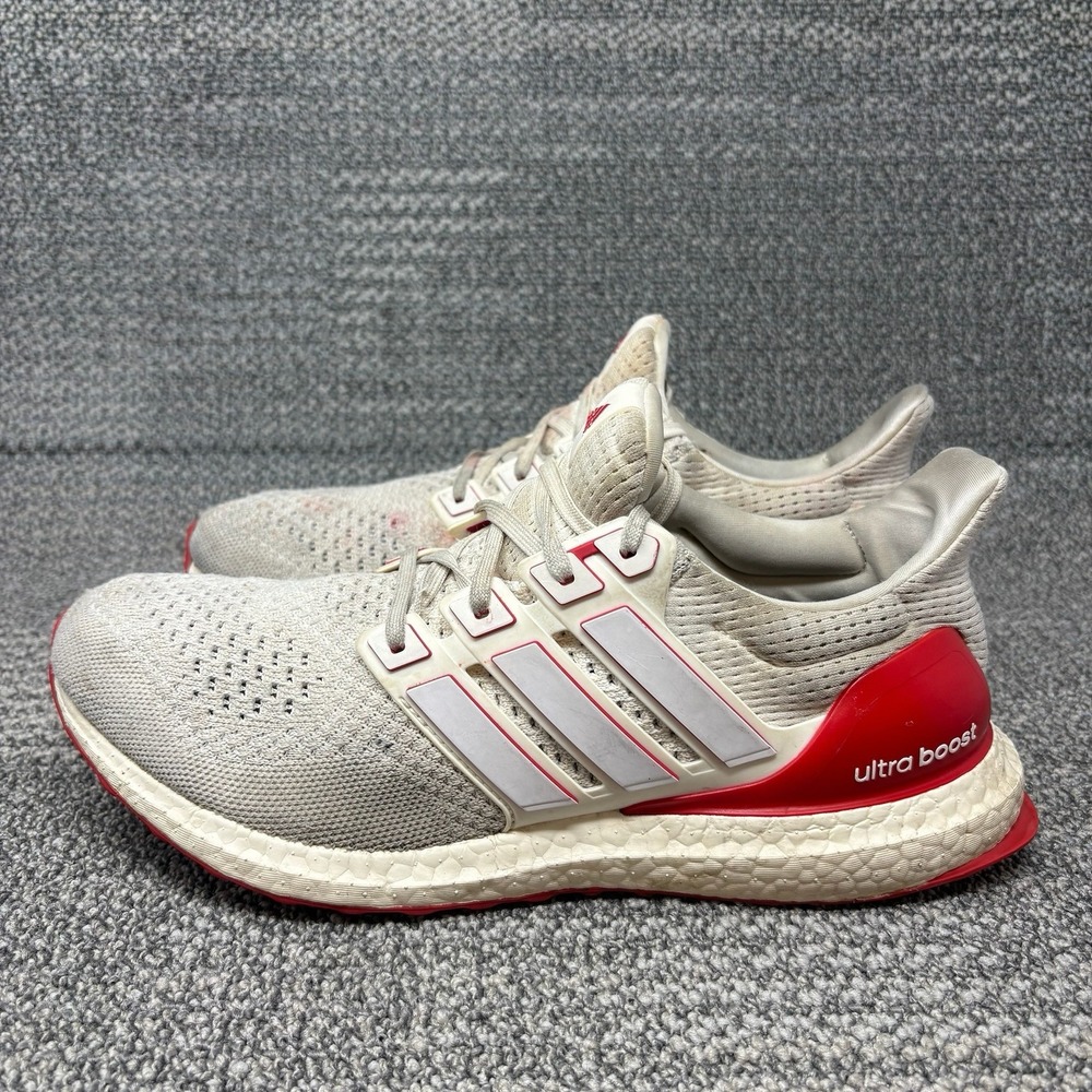 Adidas Ultraboost 1.0 Chalk White Red Running Sneakers Retro JR3149 Mens Size 10